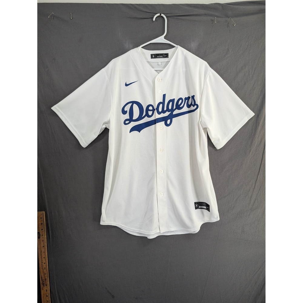 Nike Los Angeles Dodgers MLB Baseball Jersey Mens Large White  T70-LDWH-LD-88N